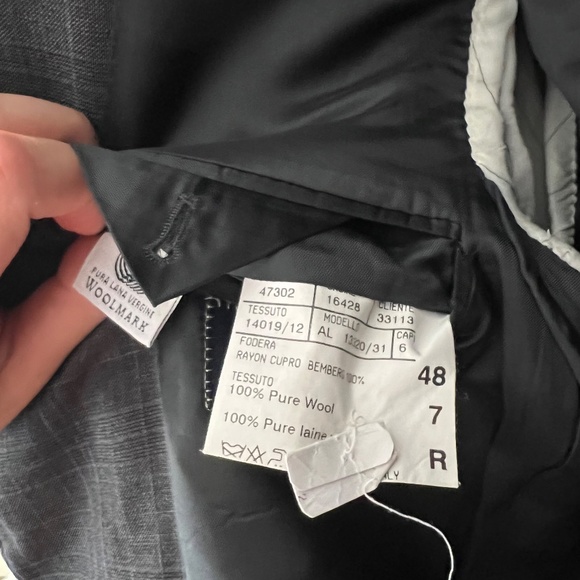 Canali - 100% Wool Two Button Blazer In Grey & Blue Size US38R/EU48R - 80% OFF! - Picture 7 of 9